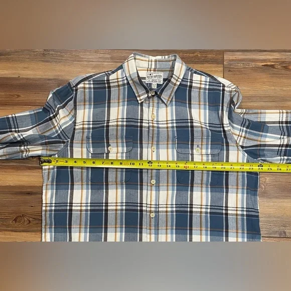 Lucky Brand Flannel Shirt Men's XL Blue Plaid Classic Fit Button Up Long Sleeve - Picture 5 of 6
